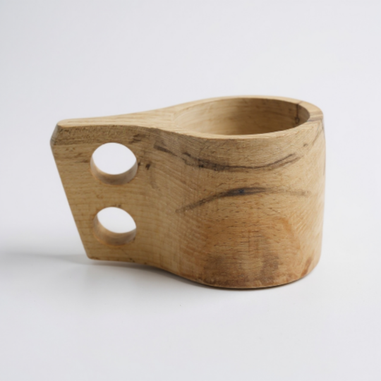 Doğal Ahşap Kuksa Bardak El Yapımı Geleneksel Kamp Kupası