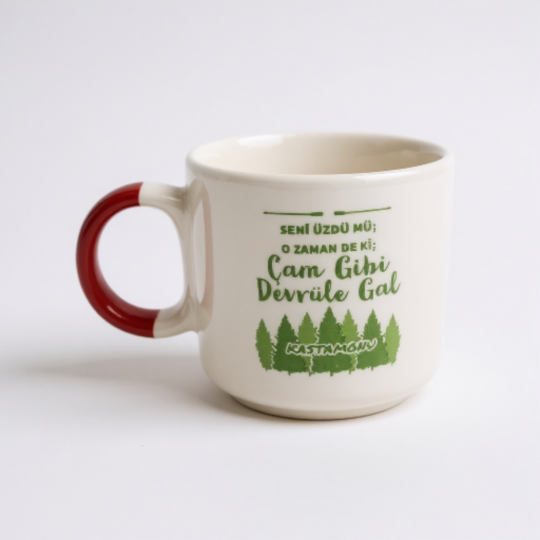 Seni Üzdü Mü Cam Gibi Devrüle Gal Seramik Kupa 195 cc  - 2