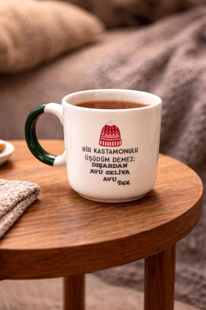 Bir Kastamonulu Hasta Mısın Demez Seramik Kupa 195 cc  - 1