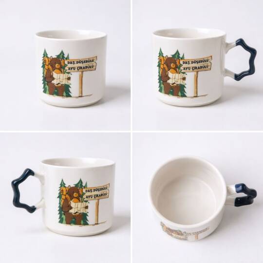 Daş Düşebülü Ayu Çıkabülü Seramik Kupa 195 cc  - 3