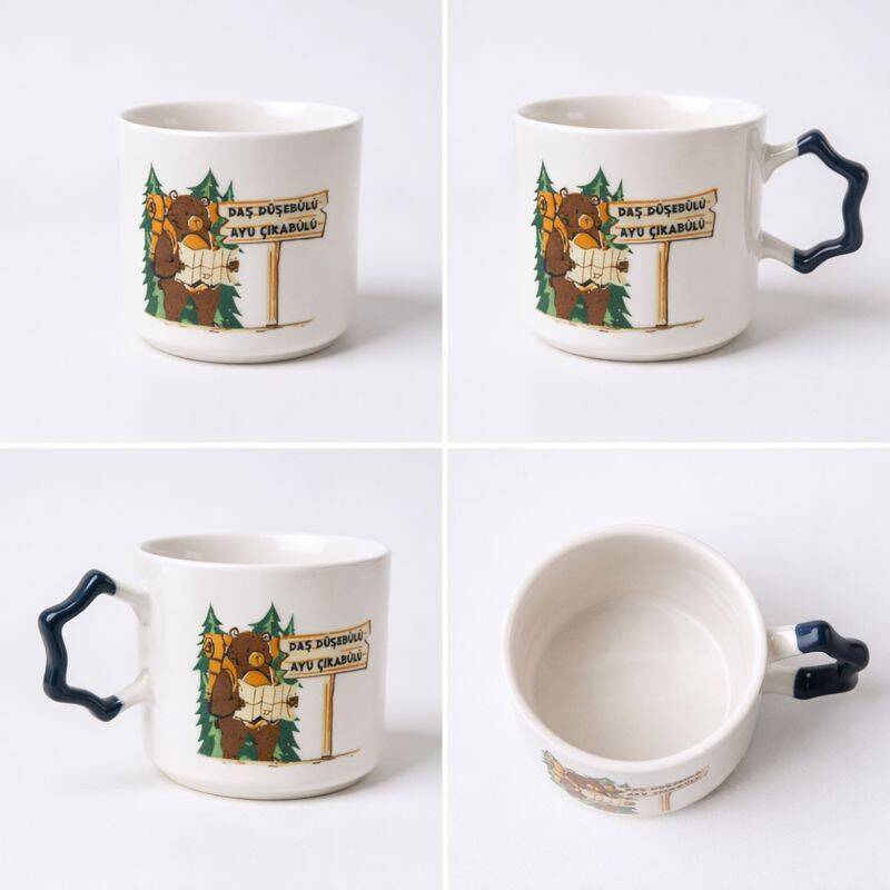 Daş Düşebülü Ayu Çıkabülü Seramik Kupa 195 cc  - 3