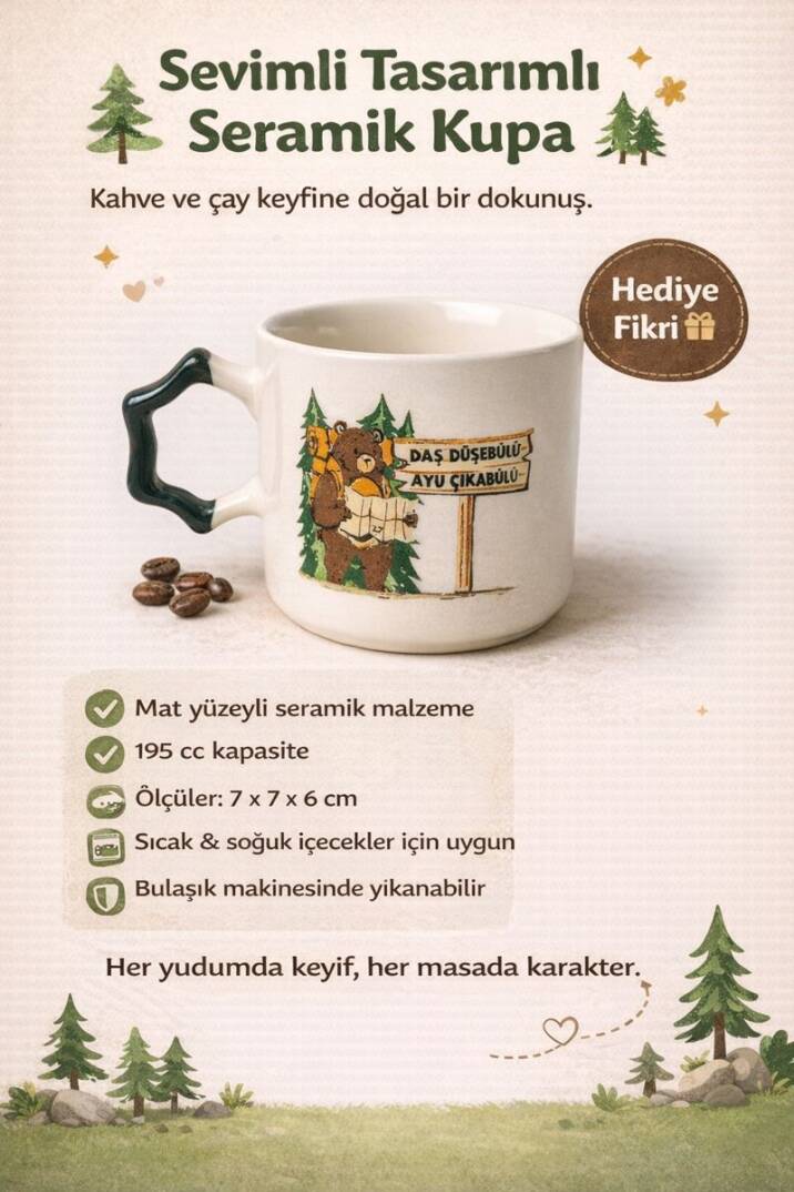 Daş Düşebülü Ayu Çıkabülü Seramik Kupa 195 cc  - 4