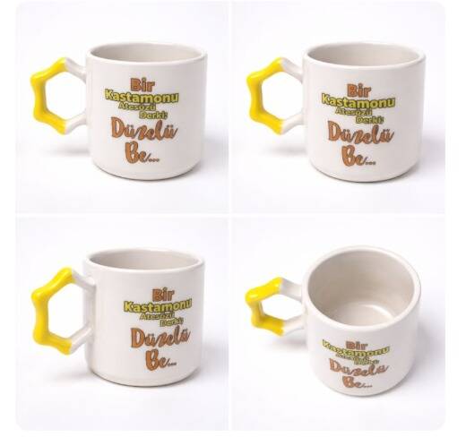 Bir Kastamonu Atasözü Derki Düzelü Be Seramik Kupa 195 cc  - 3