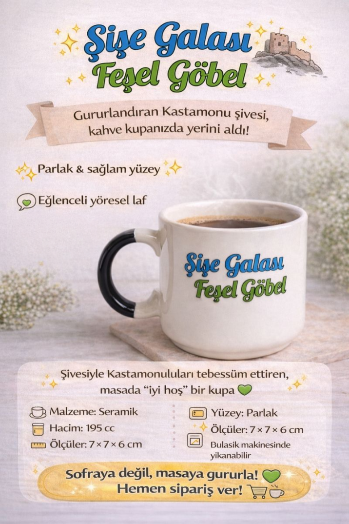 Şişe Galası Fesel Göbel Seramik Kupa 195 cc  - 4