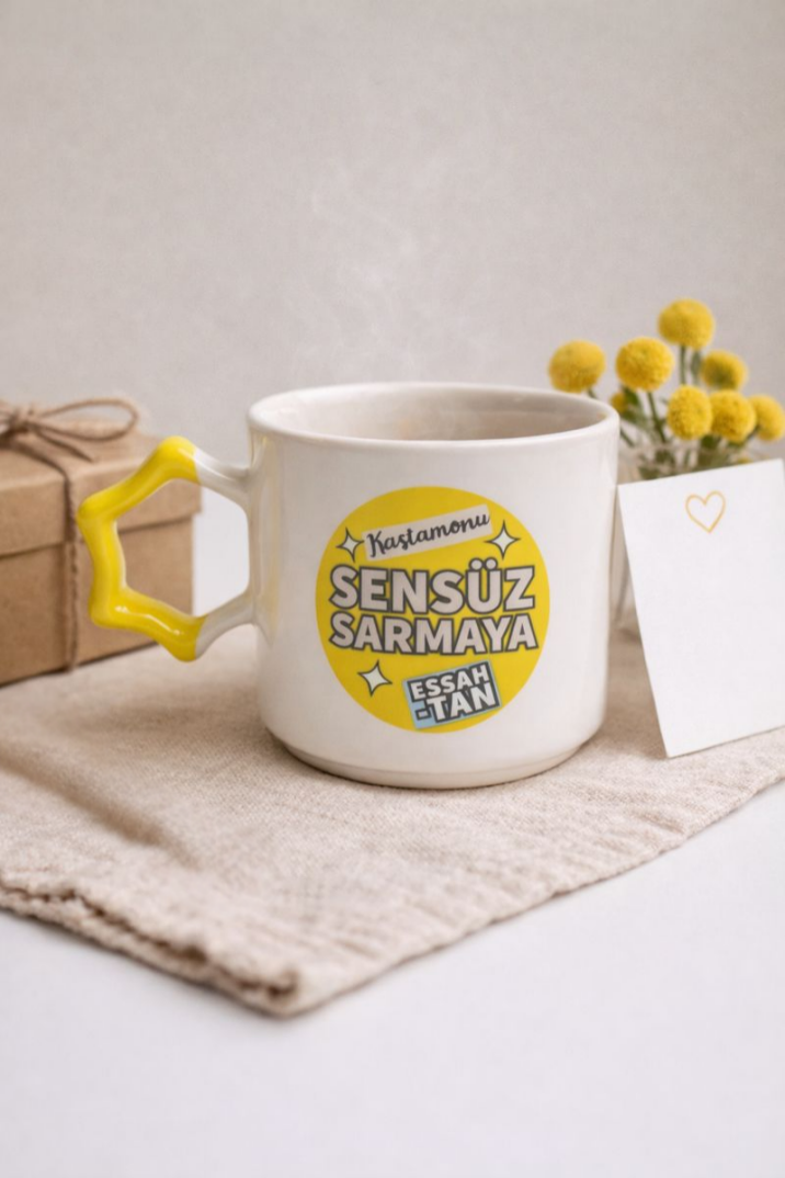 Kastamonu Sensüz Sarmaya Essah Olan Seramik Kupa 195 cc  - 1