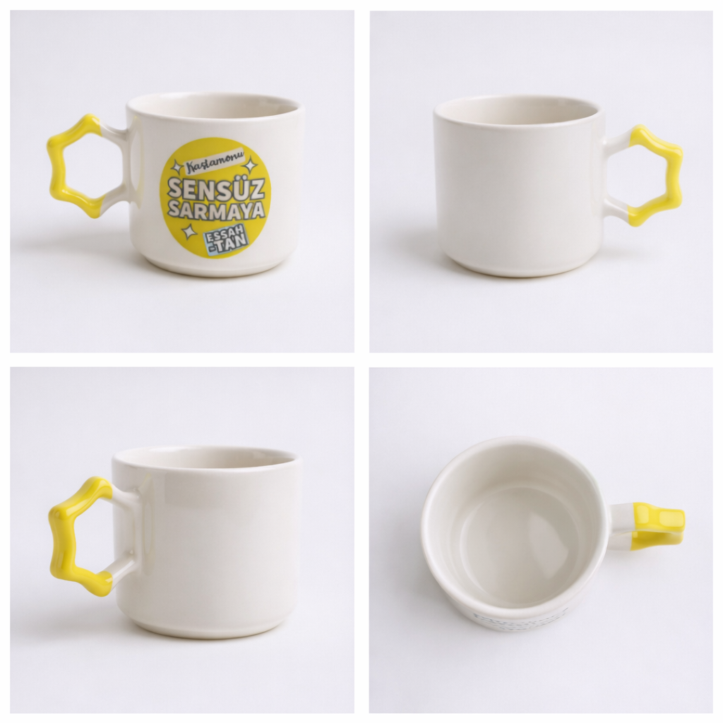 Kastamonu Sensüz Sarmaya Essah Olan Seramik Kupa 195 cc  - 4