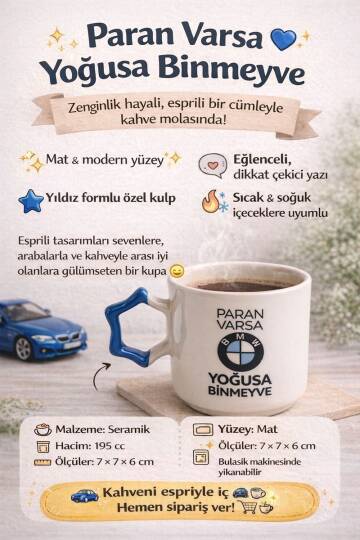 Paran Varsa Yoğusa Binmeyve Seramik Kupa 195 cc - 5