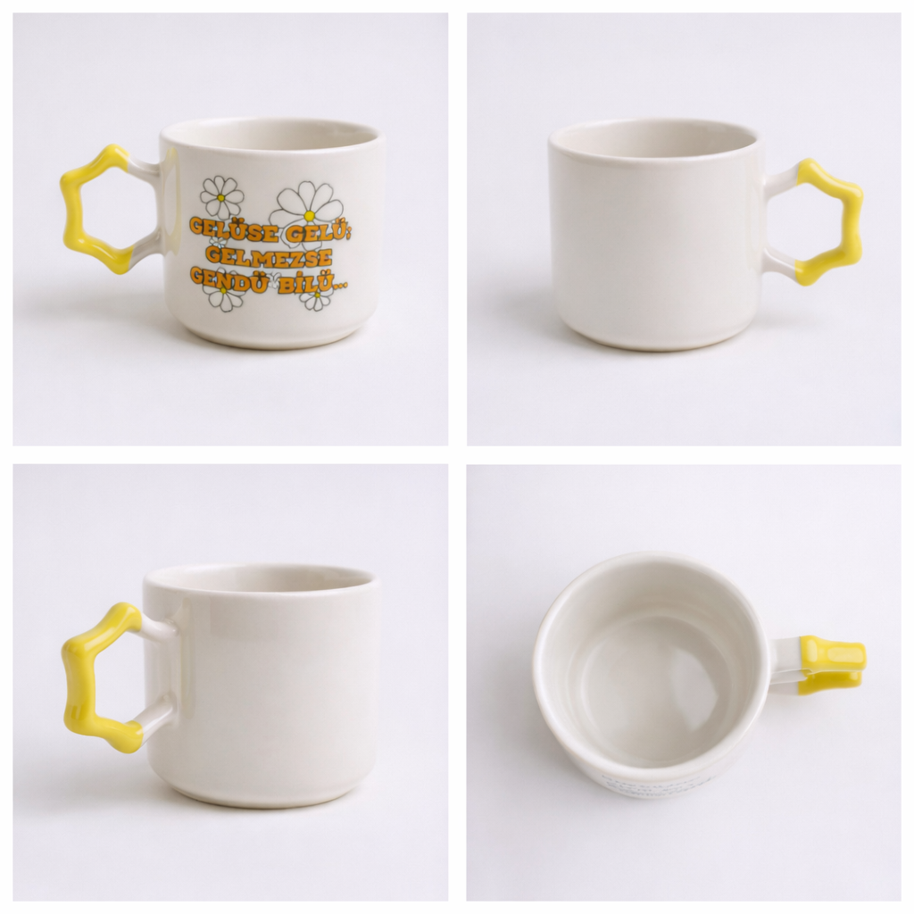 Gelüse Gelü Gelmezse Gendü Bilü Seramik Kupa 195 cc  - 4