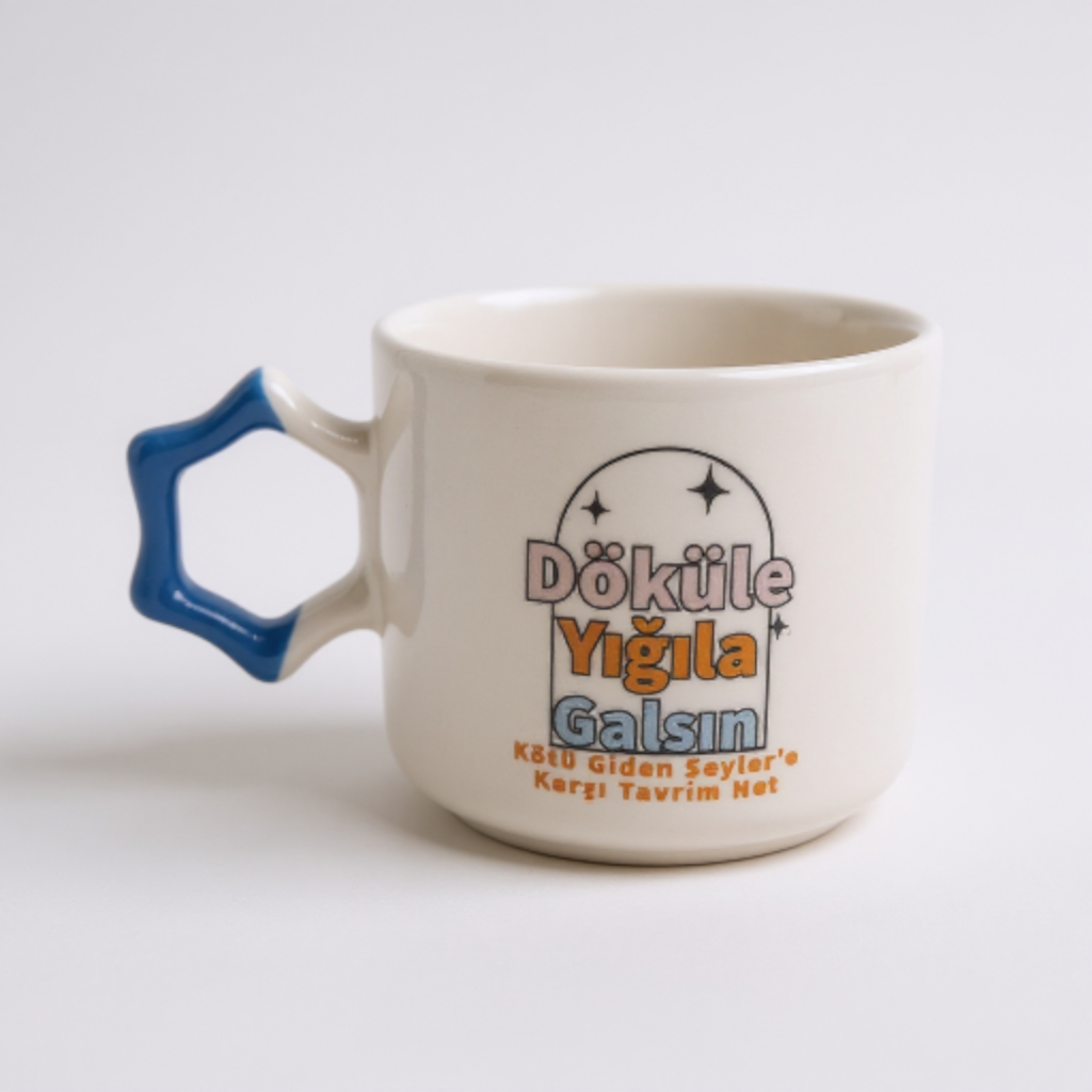 Döküle Yığıla Galsın Seramik Kupa 195 cc  - 1