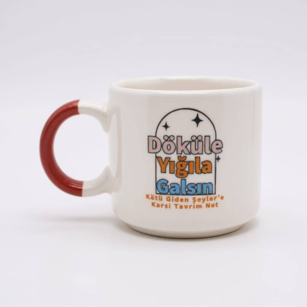 Döküle Yığıla Galsın Seramik Kupa 195 cc  - 2