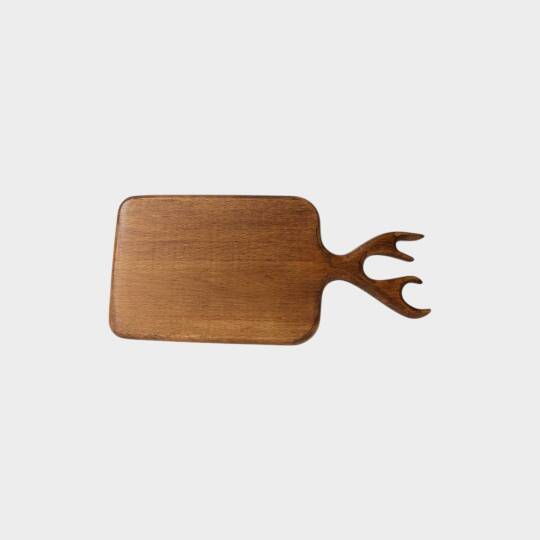 El İşciliği Geyik Boynuzu Saplı  Ceviz Sunum Tahtası