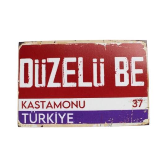 Düzelü Be Kastamonu Türkiye 37 Yazılı Dekoratif  Plaka